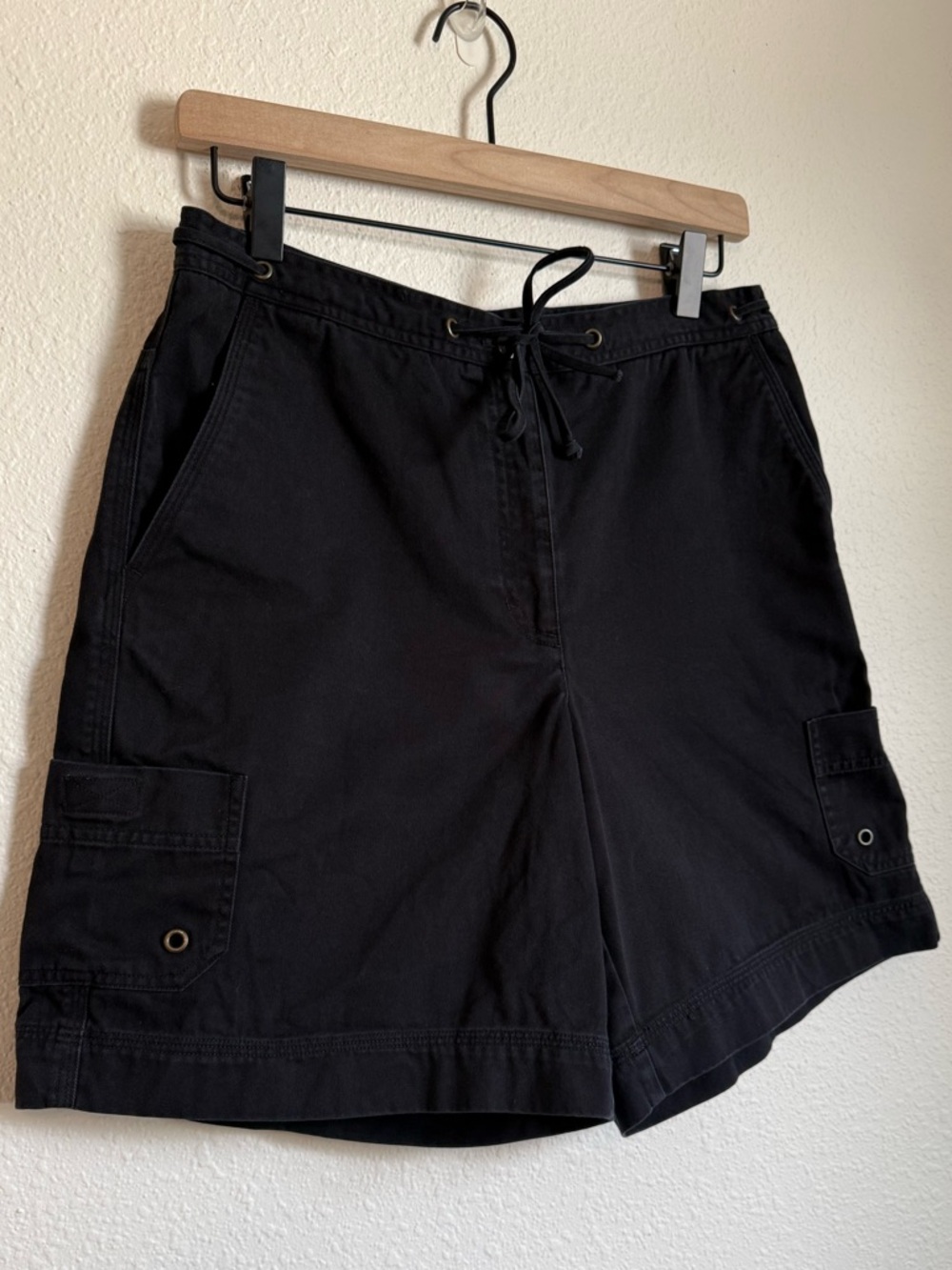 Vintage Rafaella Mid Rise Tie Waist Cargo Midi Shorts 90s Gorpcore Grunge